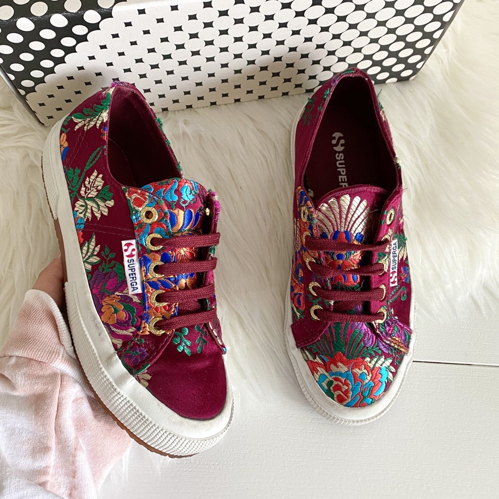 Superga 2750 Mandarin Embroidery Bordeaux
